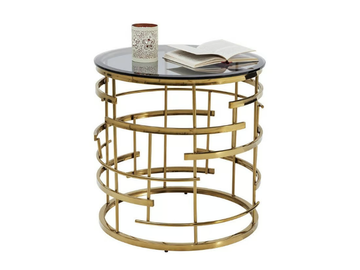 JUPITER - Round glass and steel side table by KARE Design - view 2